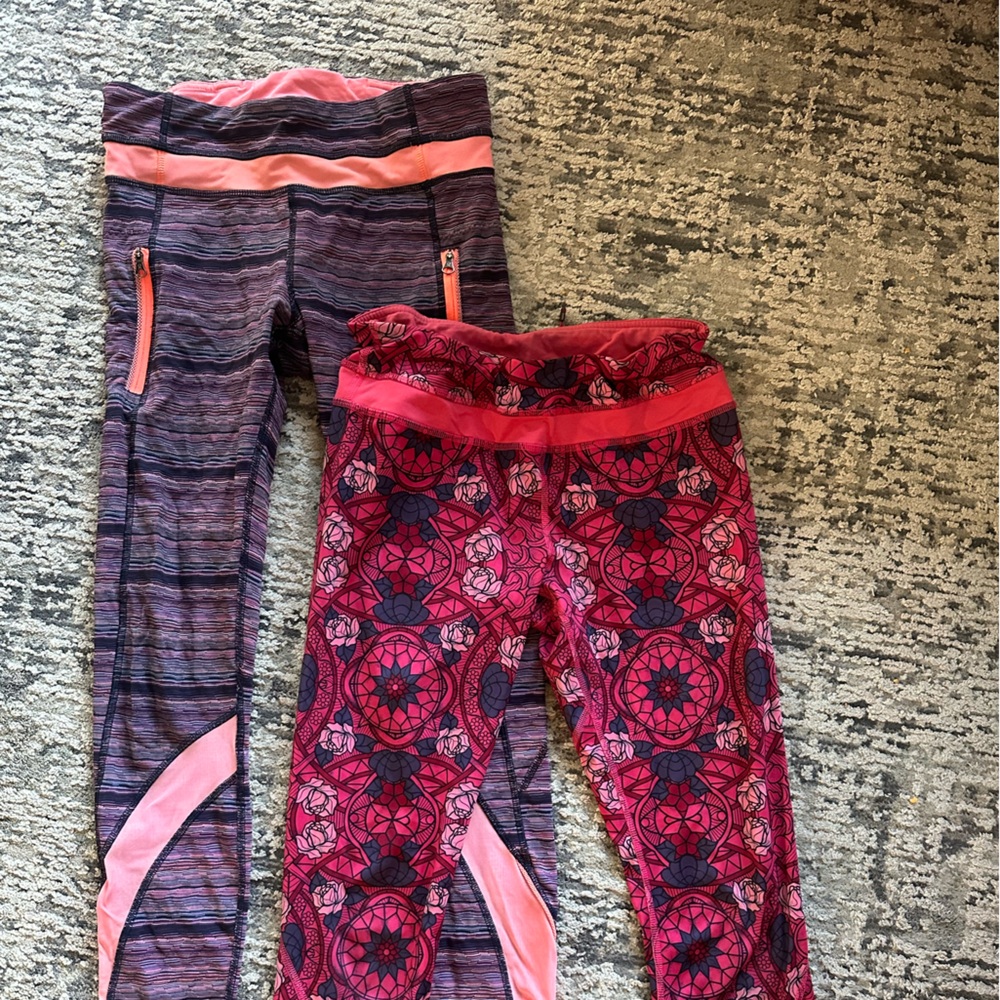 3 Pairs of Lululemon workout pants, all size 6, good but used condition